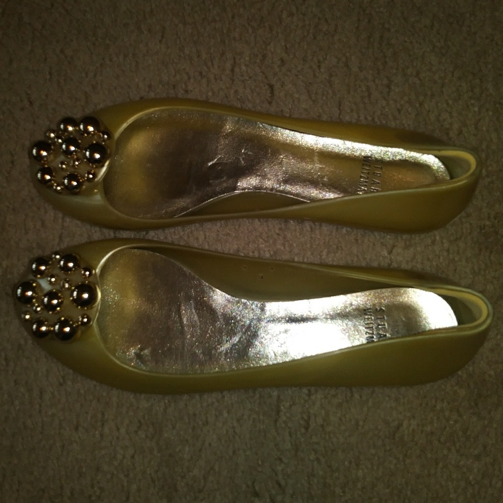 Stuart Weitzman gold/yellow size 9 jelly flats